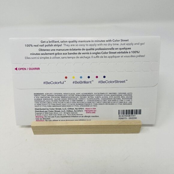Color Street 100% Real Nail Polish Strips Rustworthy Shimmer Print 16 Pieces - Picture 3 of 5